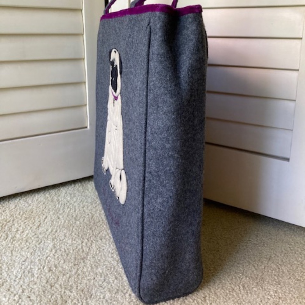 Lulu Guinness London "It's a Dogs Life"' Pug Tote Bag - Picture 8 of 16